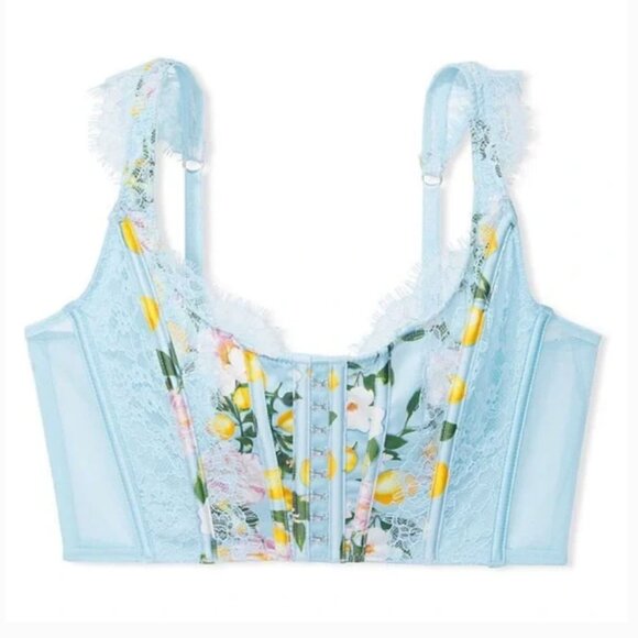 NWT Victoria's Secret Women's Large Dream Angels Lace Unlined Corset Bra Top - Picture 4 of 12